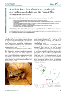Amphibia, Anura, Leptodactylidae, Leptodactylus Cupreus Caramaschi, Feio and São-Pedro, 2008: Istributio D