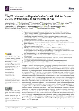 C9orf72 Intermediate Repeats Confer Genetic Risk for Severe COVID-19 Pneumonia Independently of Age