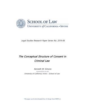 The Conceptual Structure of Consent in Criminal Law