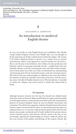 An Introduction to Medieval English Theatre