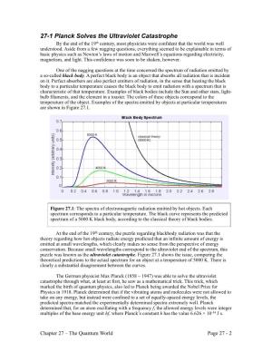 Section 27-1: Planck Solves the Ultraviolet Catastrophe