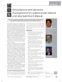 Innovations in Percutaneous Management of Cardiovascular Disease and Structural Heart Disease