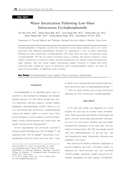 Water Intoxication Following Low-Dose Intravenous Cyclophosphamide