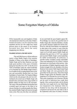 Some Forgotten Martyrs of Odisha
