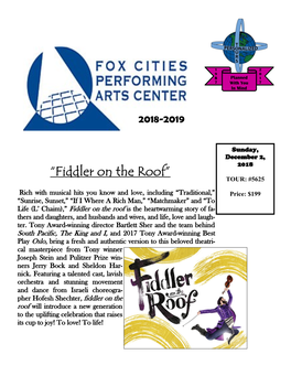 “Fiddler on the Roof” TOUR: #5625