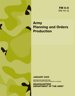 FM 5-0 Army Planning and Orders Production