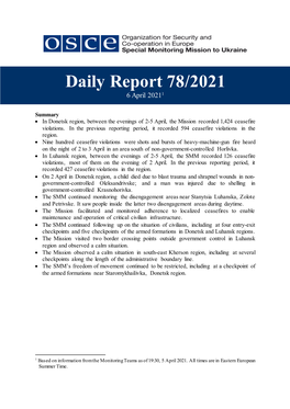 Daily Report 78/2021 6 April 20211