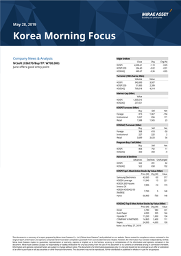 Korea Morning Focus