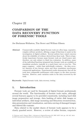 Comparison of the Data Recovery Function of Forensic Tools