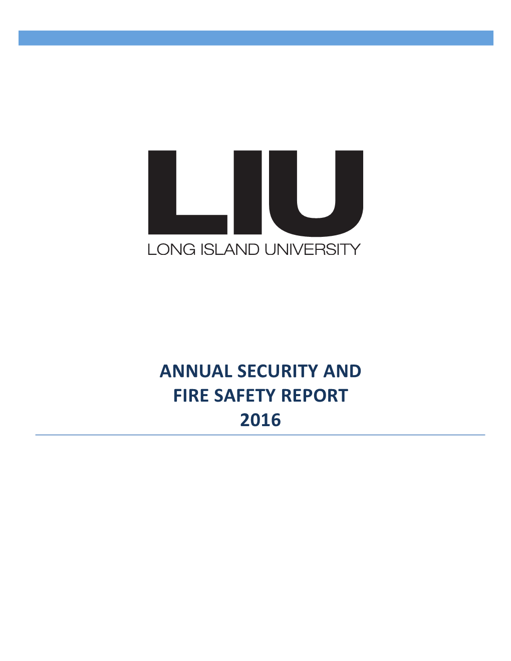 Annual Security and Fire Safety Report 2016