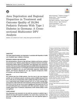 Area Deprivation and Regional Disparities in Treatment And