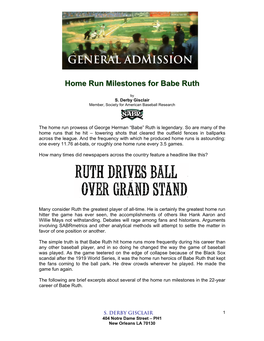 Babe Ruth: Milestone Home Runs
