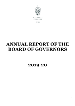 Annual Report of the Board of Governors 2019-20
