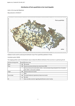 1 Distribution of Paris Quadrifolia in the Czech Republic