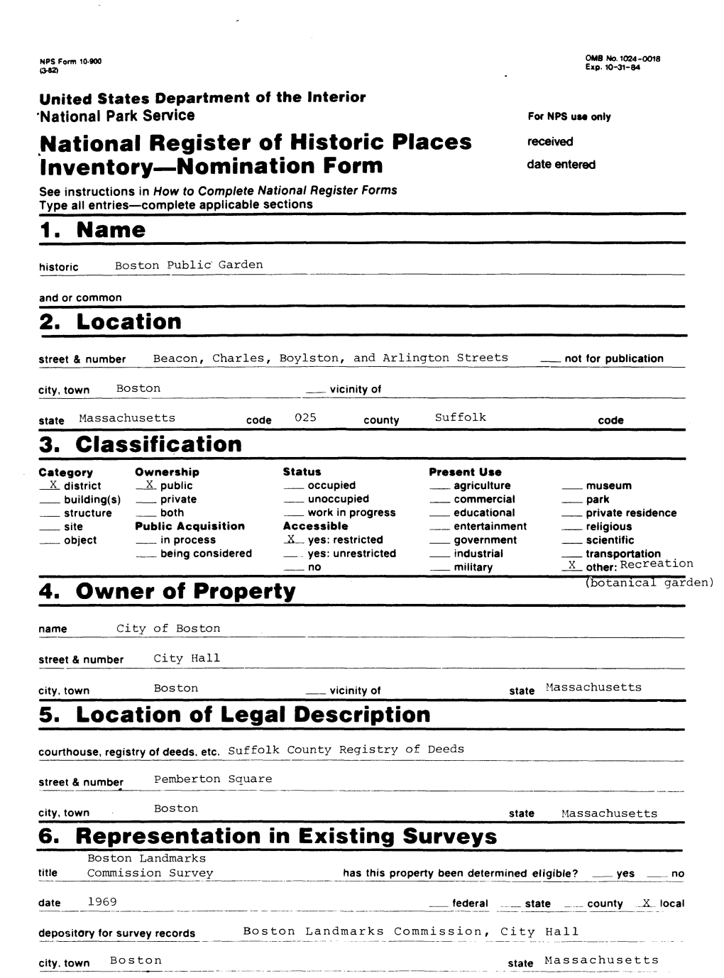 National Register of Historic Places Inventory—Nomination Form 1