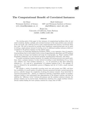 The Computational Benefit of Correlated Instances