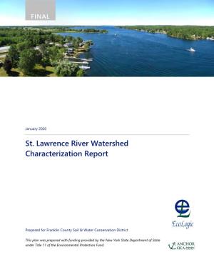 St. Lawrence River Watershed Characterization Report