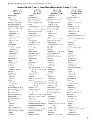 Index to Scientific Names of Amphibians and Reptiles For