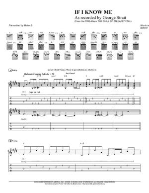 George Strait (From the 1990 Album the CHILL of an EARLY FALL) Transcribed by Mister B