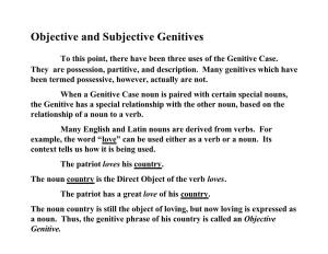 Objective and Subjective Genitives