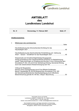 AMTSBLATT Des Landkreises Landshut