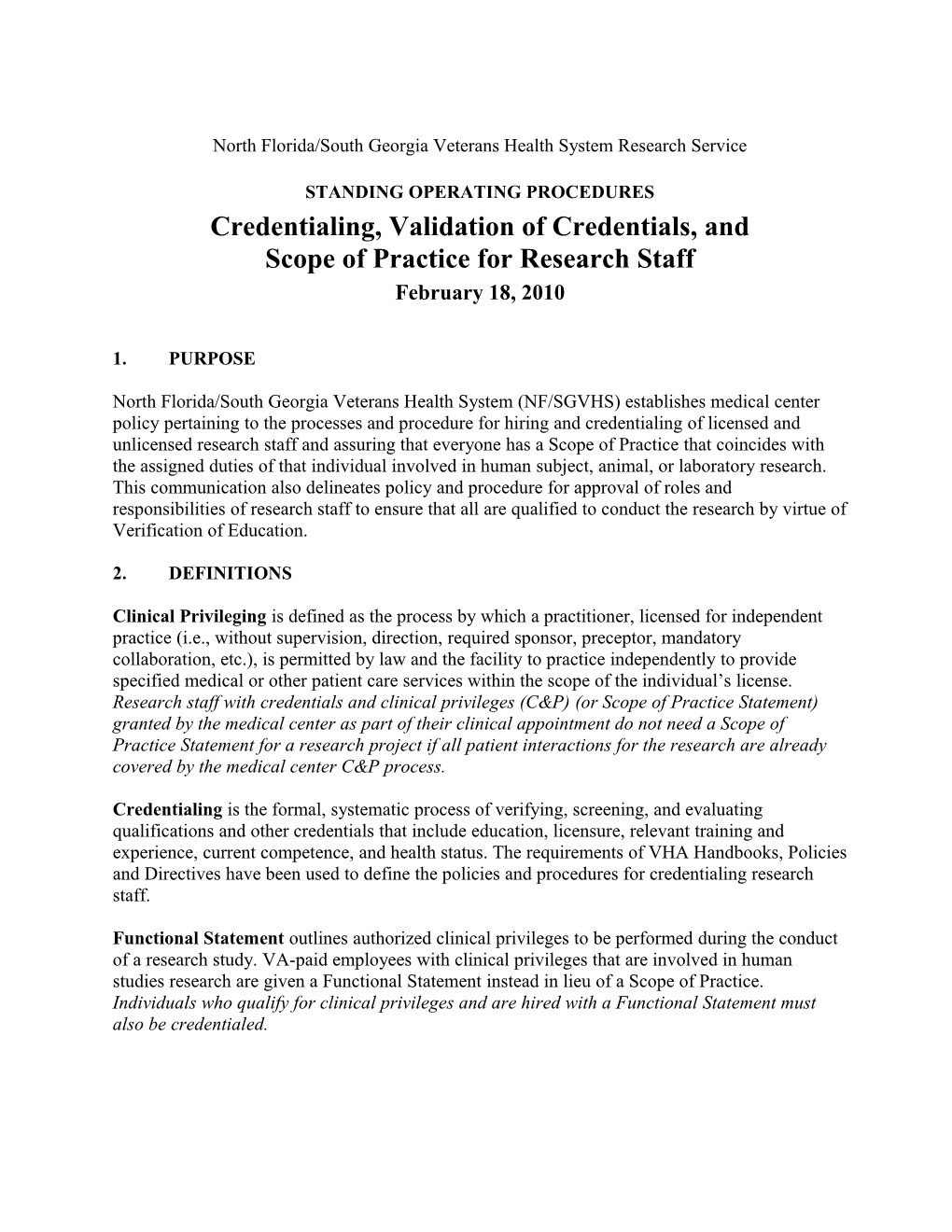 Credentialing, Validation of Credentials, and Scope of Practice Page 8