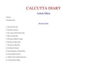 CALCUTTA DIARY Ashok Mitra
