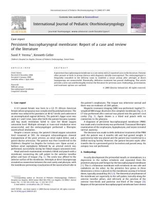 Buccopharyngeal Membrane: Report of a Case and Review of the Literature