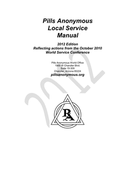 Pills Anonymous Local Service Manual