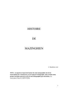 Histoire De Mazinghien