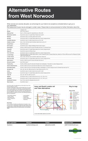 Inner and South London Rail and Tube Alternatives Key To