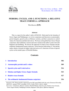 Periods, Cycles, and L-Functions: a Relative Trace Formula Approach