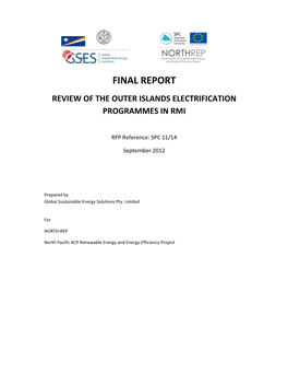 Final Report Review of the Outer Islands Electrification Programmes in Rmi