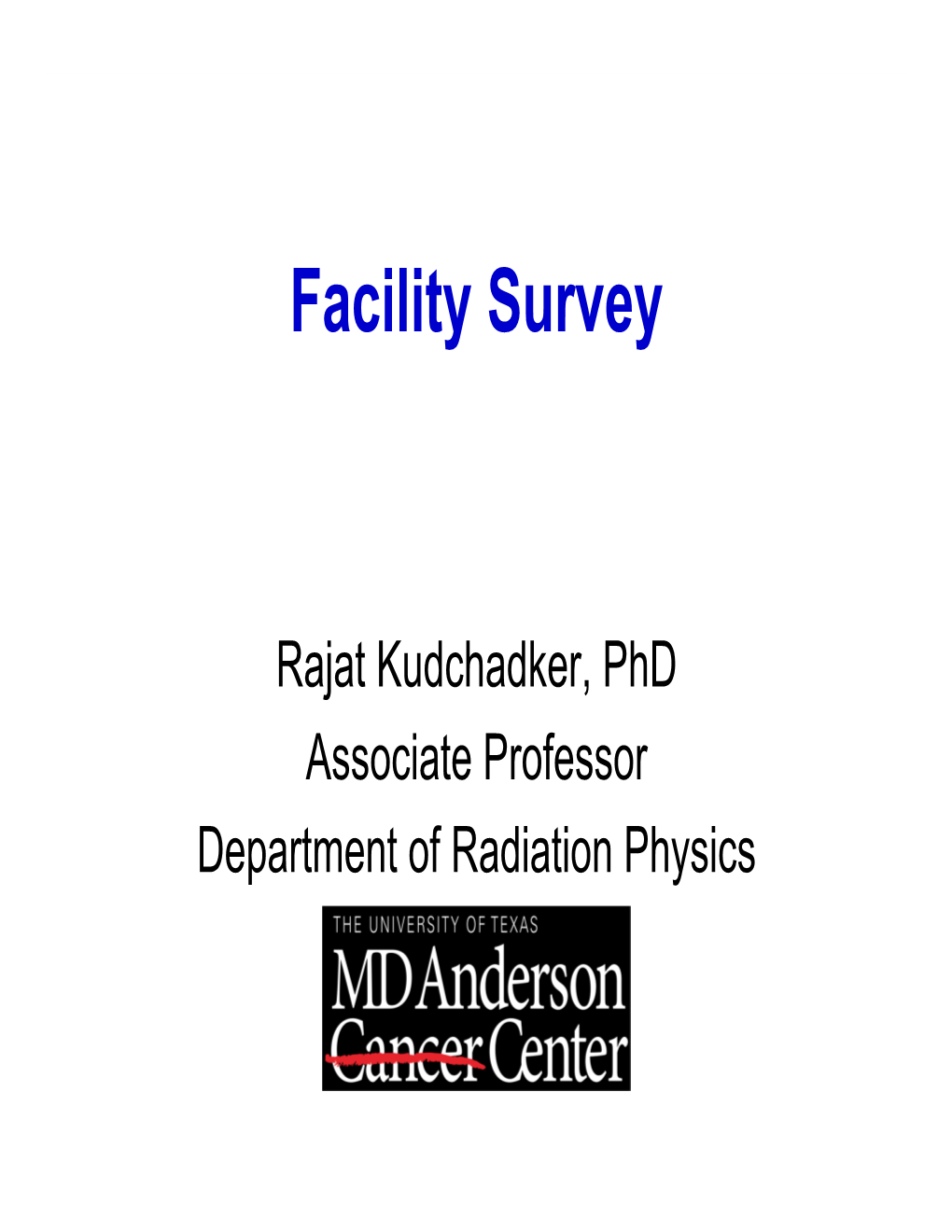 Facility Survey