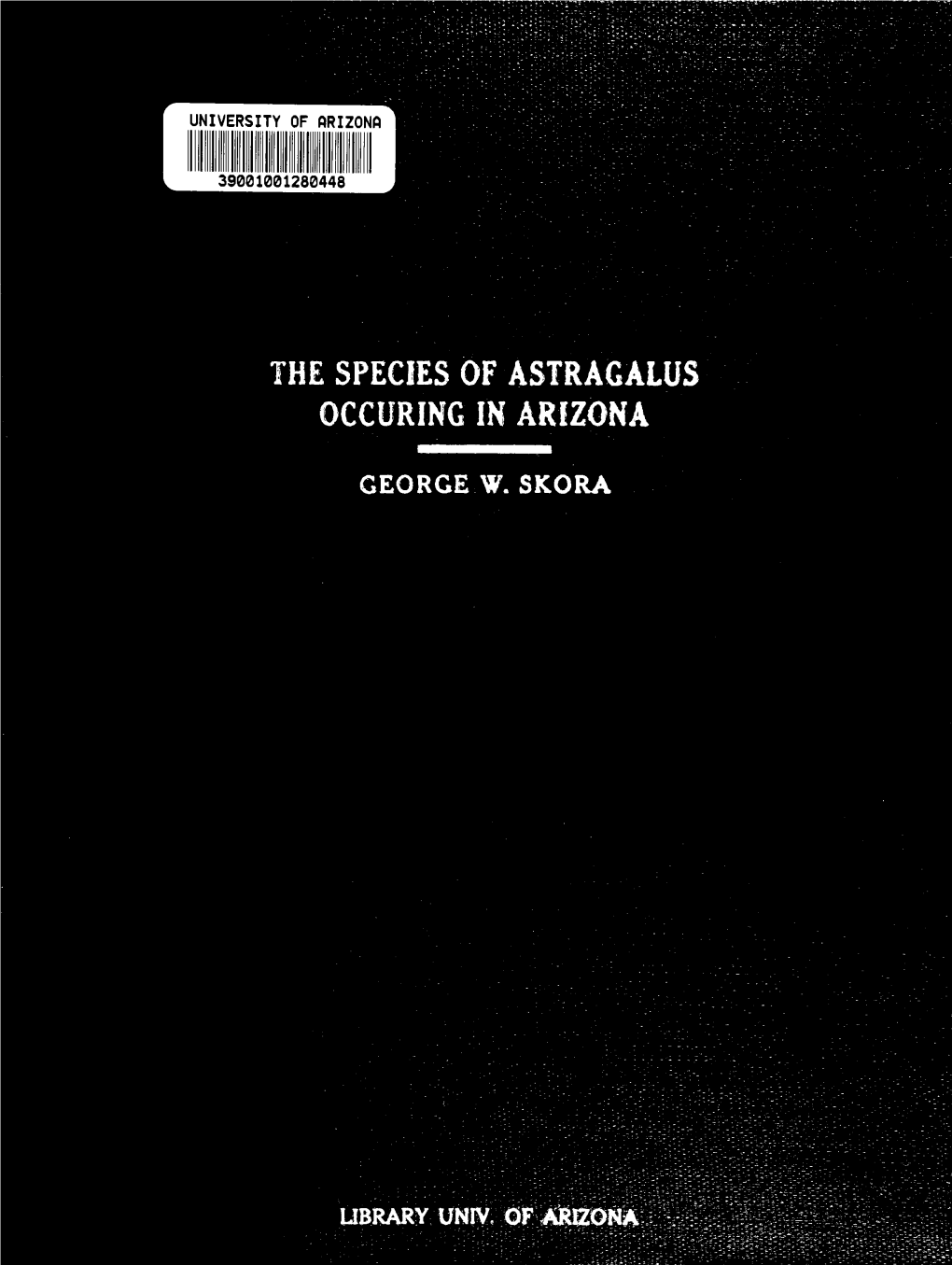 The Species of Astragalus Occuring in Arizona