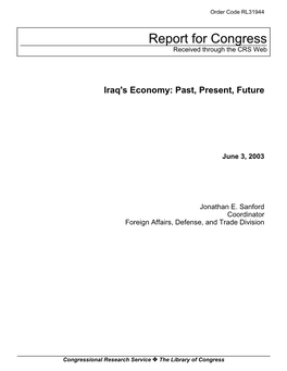 Iraq's Economy: Past, Present, Future