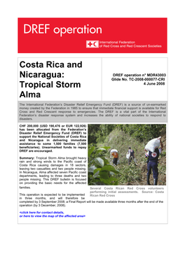 Costa Rica and Nicaragua: Tropical Storm Alma Ï Guatemala