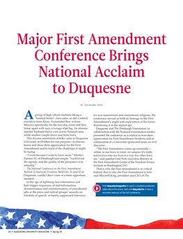 Major First Amendment Conference Brings National Acclaim to Duquesne