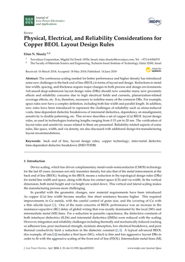 Physical, Electrical, and Reliability Considerations for Copper BEOL Layout Design Rules