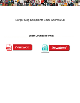 Burger King Complaints Email Address Uk