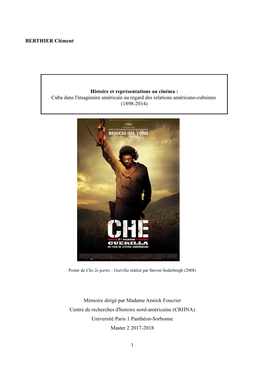 BERTHIER Clément Histoire Et Représentations Au Cinéma : Cuba