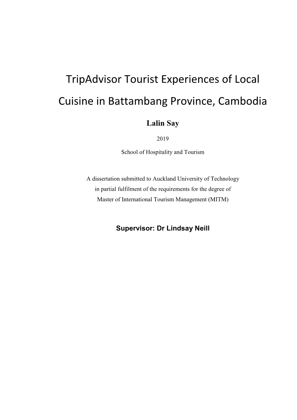 Tripadvisor Tourist Experiences of Local Cuisine in Battambang Province, Cambodia