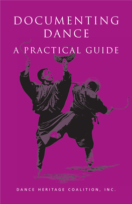 Documenting Dance a Practical Guide