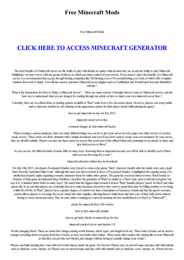 Free Minecraft Mods