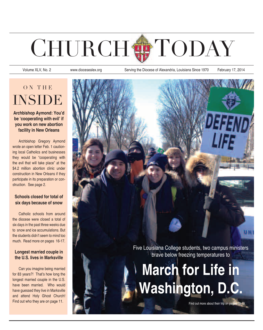 The Church Today, Feb. 17, 2014