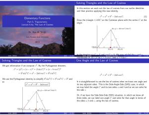 5.4 Law of Cosines and Solving Triangles (Slides 4-To-1).Pdf