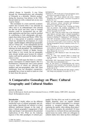 Cultural Geography and Cultural Studies 423 Cultural Change in Australia