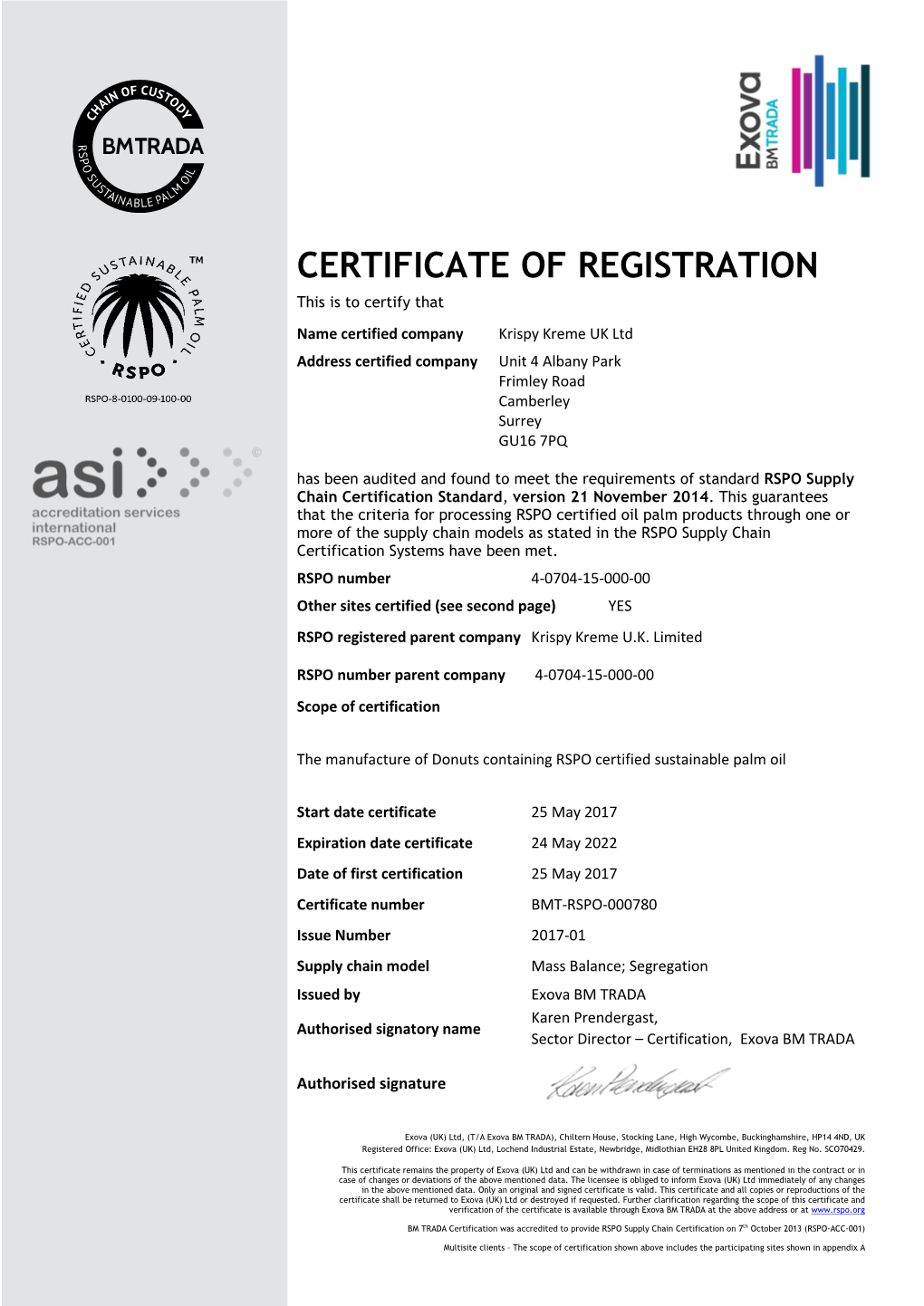 CERTIFICATE of REGISTRATION This Is to Certify That