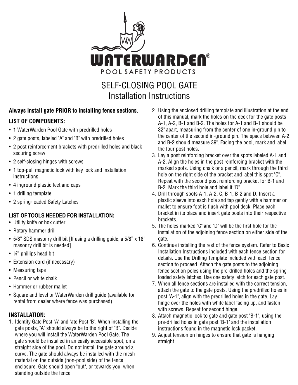 Waterwarden Safety Gate Manual