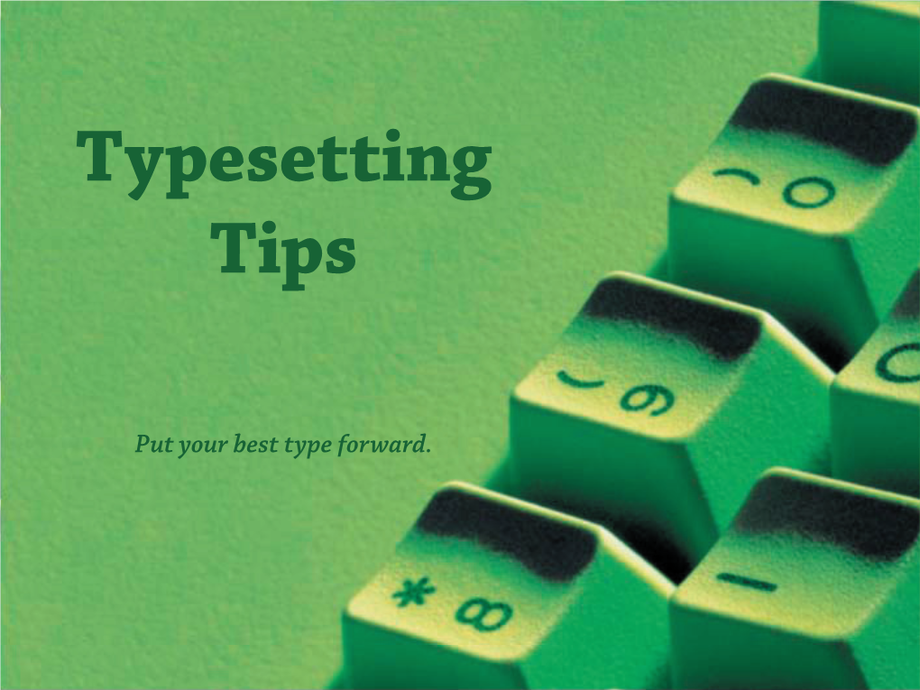 Typesetting Tips